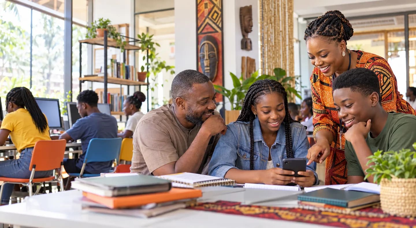 A family comparing summer lessons and digital-skills classes in Benin City